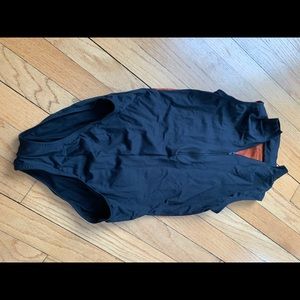 Black and orange sparkle leotard/bodysuit